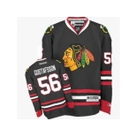 Men's Reebok Chicago Blackhawks #56 Erik Gustafsson Authentic Black Third NHL Jersey