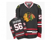 Men's Reebok Chicago Blackhawks #56 Erik Gustafsson Authentic Black Third NHL Jersey