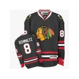 Men's Reebok Chicago Blackhawks #8 Nick Schmaltz Premier Black Third NHL Jersey