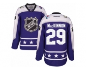 Men's Reebok Colorado Avalanche #29 Nathan MacKinnon Authentic Purple Central Division 2017 All-Star NHL Jersey