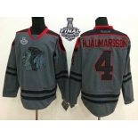 NHL Blackhawks #4 Niklas Hjalmarsson Charcoal Cross Check Fashion 2015 Stanley Cup Stitched Jerseys