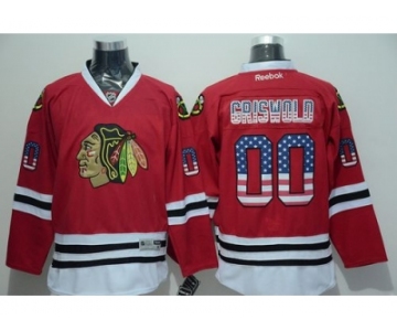 NHL Chicago Blackhawks #00 Clark Griswold Red USA Flag Fashion Stitched Jerseys