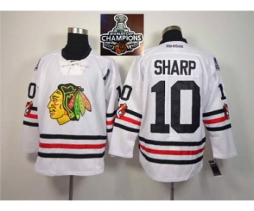 NHL Chicago Blackhawks #10 Patrick Sharp 2015 Winter Classic White 2015 Stanley Cup Champions jerseys