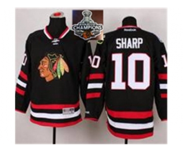 NHL Chicago Blackhawks #10 Patrick Sharp Black 2014 Stadium Series 2015 Stanley Cup Champions jerseys