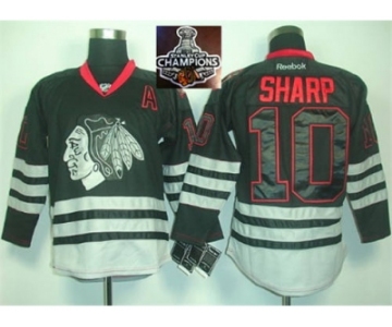 NHL Chicago Blackhawks #10 Patrick Sharp Black Ice Jersey 2015 Stanley Cup Champions jerseys