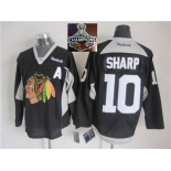 NHL Chicago Blackhawks #10 Patrick Sharp Black Practice 2015 Stanley Cup Champions jerseys