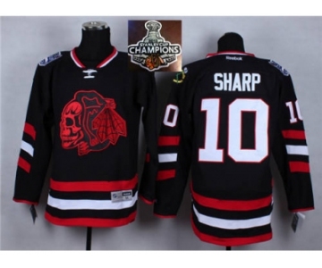 NHL Chicago Blackhawks #10 Patrick Sharp Black(Red Skull) 2014 Stadium Series 2015 Stanley Cup Champions jerseys