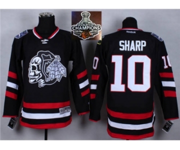 NHL Chicago Blackhawks #10 Patrick Sharp Black(White Skull) 2014 Stadium Series 2015 Stanley Cup Champions jerseys