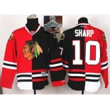 NHL Chicago Blackhawks #10 Patrick Sharp Red Black Split 2015 Stanley Cup Champions jerseys