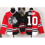 NHL Chicago Blackhawks #10 Patrick Sharp Red Black Split White Shull 2015 Stanley Cup Champions jerseys