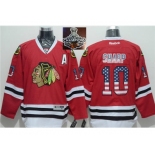 NHL Chicago Blackhawks #10 Patrick Sharp Red USA Flag Fashion 2015 Stanley Cup Champions jerseys