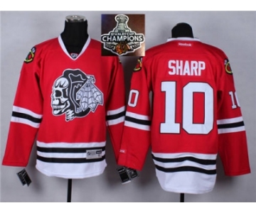 NHL Chicago Blackhawks #10 Patrick Sharp Red(White Skull) 2014 Stadium Series 2015 Stanley Cup Champions jerseys