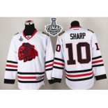 NHL Chicago Blackhawks #10 Patrick Sharp White(Red Skull) 2015 Stanley Cup Stitched Jerseys