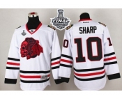 NHL Chicago Blackhawks #10 Patrick Sharp White(Red Skull) 2015 Stanley Cup Stitched Jerseys