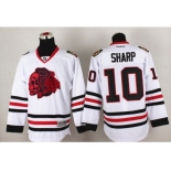 NHL Chicago Blackhawks #10 Patrick Sharp White(Red Skull) Stitched Jerseys