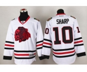 NHL Chicago Blackhawks #10 Patrick Sharp White(Red Skull) Stitched Jerseys