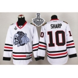 NHL Chicago Blackhawks #10 Patrick Sharp White(White Skull) 2015 Stanley Cup Stitched Jerseys