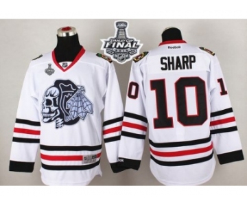 NHL Chicago Blackhawks #10 Patrick Sharp White(White Skull) 2015 Stanley Cup Stitched Jerseys