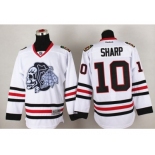 NHL Chicago Blackhawks #10 Patrick Sharp White(White Skull) Stitched Jerseys