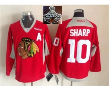 NHL Chicago Blackhawks #10 Patrick Sharp red Practice 2015 Stanley Cup Champions jerseys