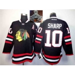 NHL Chicago Blackhawks #10 Patrick Sharp with A patch Black 2014 Stadium Series 2015 Stanley Cup Champions jerseys