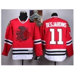 NHL Chicago Blackhawks #11 Desjardins Red(Red Skull) 2014 Stadium Series 2015 Stanley Cup Champions jerseys