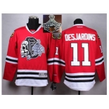 NHL Chicago Blackhawks #11 Desjardins Red(White Skull) 2014 Stadium Series 2015 Stanley Cup Champions jerseys