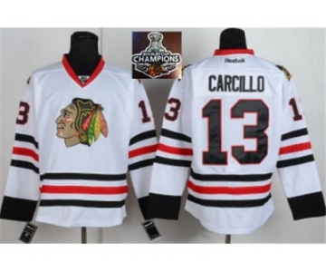 NHL Chicago Blackhawks #13 Carcillo White 2015 Stanley Cup Champions jerseys