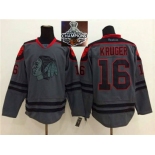 NHL Chicago Blackhawks #16 Marcus Kruger Charcoal Cross Check Fashion 2015 Stanley Cup Champions jerseys