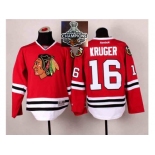 NHL Chicago Blackhawks #16 Marcus Kruger Red 2014 Stadium Series 2015 Stanley Cup Champions jerseys