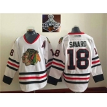 NHL Chicago Blackhawks #18 VINTAGE Denis SAVARD White CCM 2015 Stanley Cup Champions jerseys