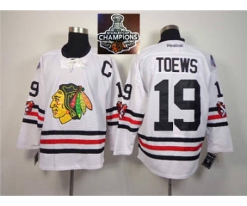 NHL Chicago Blackhawks #19 Jonathan Toews 2015 Winter Classic white 2015 Stanley Cup Champions jerseys