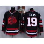 NHL Chicago Blackhawks #19 Jonathan Toews Black(Red Skull) 2014 Stadium Series 2015 Stanley Cup Champions jerseys