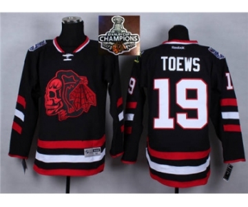 NHL Chicago Blackhawks #19 Jonathan Toews Black(Red Skull) 2014 Stadium Series 2015 Stanley Cup Champions jerseys