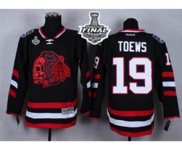 NHL Chicago Blackhawks #19 Jonathan Toews Black(Red Skull) 2014 Stadium Series 2015 Stanley Cup Stitched Jerseys