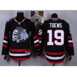 NHL Chicago Blackhawks #19 Jonathan Toews Black(White Skull) 2014 Stadium Series 2015 Stanley Cup Champions jerseys