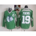 NHL Chicago Blackhawks #19 Jonathan Toews Green Practice 2015 Stanley Cup Champions jerseys