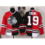 NHL Chicago Blackhawks #19 Jonathan Toews Red Black Split 2015 Stanley Cup Champions jerseys