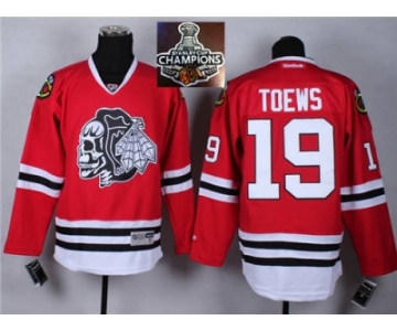 NHL Chicago Blackhawks #19 Jonathan Toews Red(White Skull) 2014 Stadium Series 2015 Stanley Cup Champions jerseys