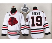 NHL Chicago Blackhawks #19 Jonathan Toews White(Red Skull) 2015 Stanley Cup Stitched Jerseys