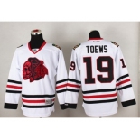 NHL Chicago Blackhawks #19 Jonathan Toews White(Red Skull) Stitched Jerseys