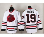 NHL Chicago Blackhawks #19 Jonathan Toews White(Red Skull) Stitched Jerseys