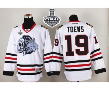 NHL Chicago Blackhawks #19 Jonathan Toews White(White Skull) 2015 Stanley Cup Stitched Jerseys