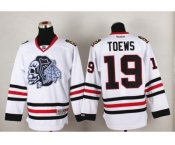 NHL Chicago Blackhawks #19 Jonathan Toews White(White Skull) Stitched Jerseys