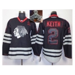 NHL Chicago Blackhawks #2 DUNCAN KEITH Black Ice Jersey Skull Logo Fashion 2015 Stanley Cup Champions jerseys