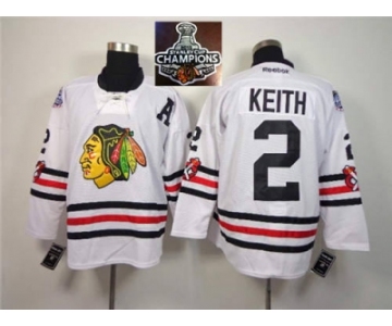 NHL Chicago Blackhawks #2 Duncan Keith 2015 Winter Classic White 2015 Stanley Cup Champions jerseys