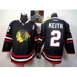 NHL Chicago Blackhawks #2 Duncan Keith Black 2014 Stadium Series 2015 Stanley Cup Champions jerseys