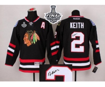 NHL Chicago Blackhawks #2 Duncan Keith Black Autographed 2015 Stanley Cup Stitched Jerseys