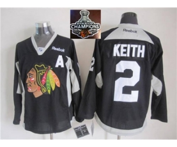 NHL Chicago Blackhawks #2 Duncan Keith Black Practice 2015 Stanley Cup Champions jerseys