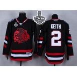 NHL Chicago Blackhawks #2 Duncan Keith Black(Red Skull) 2014 Stadium Series 2015 Stanley Cup Stitched Jerseys